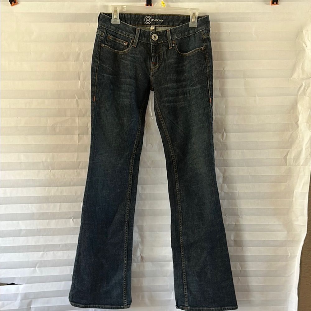 Bebe Women's Blue Denim Jeans Size 27 Slim Fit Casual Stretch Pants
